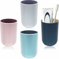 4PCS Gobelet à Dents, Porte-Brosse à Dents en Plastique pour Salle de Bain, Gobelet Réutilisable, Gobelet Multifonctionnel