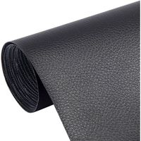 Toppa di riparazione in pelle, toppa in pelle, 5 pezzi, toppa in pelle autoadesiva, pelle sintetica resistente, resistente all'attrito, autoadesiva, per sedili auto, divani (20 x 30 cm, nero)