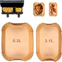 100pcs Papier Cuisson Air Fryer pour Moulinex EZ901820 5,2/3,1 L, Papier Sulfurisé pour Air Fryer Philips Airfryer Série 3000, Air Fryer papier Cuisson pour Air Fryer Lakeland Tower Salter