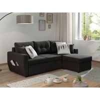 Astoria - beidseitig montierbar - schlaffunktion und bettkasten - zeitgenössischer stil- 4 sitze - dunkelgrau
