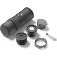 OutIn Mino Cafetera Espresso Eléctrica Portátil - Gris Sideral, Calentamiento, Café Molido y Adaptador Cápsulas NS