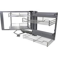 KuKoo ausziehbare Edelstahlkörbe Eckschrank 90-100cm Einheit, 4 Schubladen, rechtsöffnend