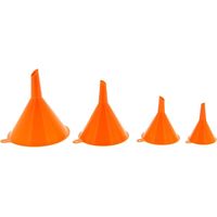 XL 300604 Jeu de 4 Entonnoirs. Ø 50/75/100/120mm résistants aux huiles et hydrocarbures, orangeyellowpeach