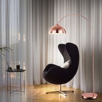 Etc-Shop – Lampadaire arc LED cuivre réglable en hauteur – Éclairage blanc chaud – Design moderne pour salon et salle à manger
