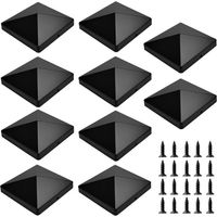 10 PCS Capuchon pour Poteau de Cloture, Capuchons de Poteau en Plastique Cache Poteau 10x10 Capuchon de Protection pour Poteau en Bois Chapeaux pour Poteaux Cloture Noir avec 20 Vis