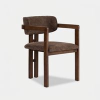 Designerstuhl aus Holz und Stoff für das Esszimmer, Toscana, Dunkle Nuss - Braun