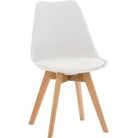 CLP – Chaise de salle à manger Linares – Assise rembourrée en similicuir – Piétement en bois de hêtre – Hauteur d'assise 46 cm – Capacité 115 kg