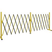 Barriére de sécurité en aluminium HWC-B34, barriére extensible à ciseaux, 103 x 52-400 cm - jaune-no