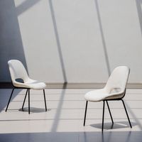 Dining Chair Julie Light White, Set of 2, Hollowed Back, Metal Frame