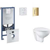 Grohe Rapid SLX - Set bâti-support, cuvette, abattant SoftClose, plaque de déclenchement Skate Cosmopolitan, Cool Sunrise SANI11BB4102