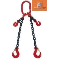 Anschlagkette Kettengehänge 2 Strang 6mm, Gabelkopfhaken 1600kg 1m, Kettenkürzer