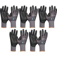 vasalat Handschuhe mit Noppen - Montagehandschuhe Gr 11 - Gebol Arbeitshandschuhe Multiflex robust und atmungsaktiv - 5 Paar