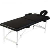 Lettino da massaggio pieghevole a 2 zone con struttura in acciaio inox nero 020001886