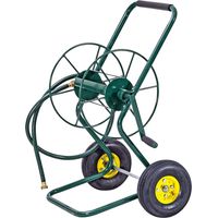 Goplus – Chariot enrouleur tuyau d'arrosage 60m – Cadre métallique robuste – Mécanisme de manivelle – Roues pneumatiques 25cm pour terrains variés