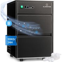 Klarstein Ice Maker Machine Counter Top, Portable Ice Cube Maker w/ LED Display,145W, R600a, w/ Ice Scoop & Basket, Stainless Steel Ice Machine for Home and Office, 20 kg Capacity, 3.5 kg Storage