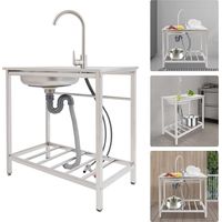 Lavello in acciaio inox indipendente con rubinetto, per ampliare cucine esterne, per uso esterno, cortili, cucine, ristoranti, garage