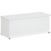 Coffre de rangement, banc de rangement avec couvercle rabattable et charnières de sécurité, banc chaussures, meuble d'entrée, couloir, chambre, salon, 100 x 40 x 40 cm, blanc