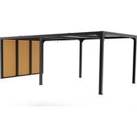 Pergola Bioclimatica in Alluminio 360x600 Grigio Antracite con Veneziane Simil Legno
