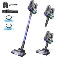 Aspirateur Balai sans Fil, 6 en 1 Aspirateur sans fil, Aspirateur Puissant Autonomie 55Min & 2 Vitesses, Brosse Anti-Enmêlement,Aspirateur Balai sans Sac pour Les Poils d'animaux,Tapis,Canapé,Voiture