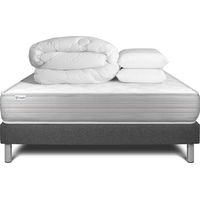 Komplettpaket Bett - Matratze 160x200 cm + Boxspringbett mit Lattenrost (im Set) + 2 Kopfkissen + Bettdecke - Vitalmemo