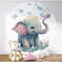 Papier peint rond / cercle Enfants - Eléphant - 1374 - Diamètre 120 cm