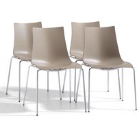 Chaise design, Lot de 4 chaises de salon Zebra Scab Design Taupe en Plastique, Scab design