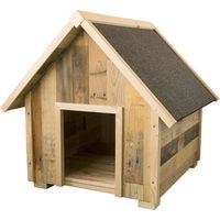 Niche en bois pour chien 65x74x75 cm Niche d'extérieur avec toit à pignon pour chiens de taille moyenne