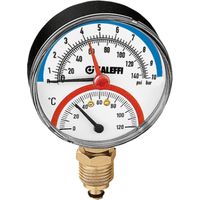 Thermomanometer, 1/2" radialer Anschluss. Bar 0-4, 0-120 °C Caleffi 503140 0-4