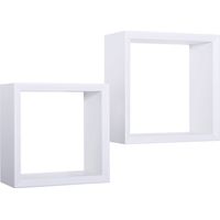 Kubischer 2er set wandregal mod. Ginevra farbe weiss