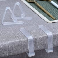 16 pcs Clips de nappe en plastique transparent, clips de nappe transparents transparents, clips de nappe en plastique pour événement extérieur intérieur de fête de conférence