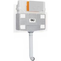 OLI 120 Plus Mechanical Mid Height Concealed Cistern and Basal White Dual Flush Plate with Square Push Buttons