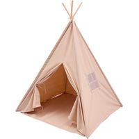 Sunny Vera Tente Tipi Chambre Enfant, Sandy Beige Coton Naturel Tente De Jeu Avec Tapis De Sol Inclus Dimensions 110 X 110 X 160 Cm A Partir De 3 Ans