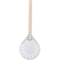 7" /8" Pelle à Pizza, Planche à Pizza Aluminium, Pierre a Pizza Pierre à Pizza Spatules Manche Long en Bois Détachable, Accessoires à pizza pour la maison Pelle à pizza (Wooden Handle, 7 inch)