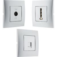 Prise TV + prise téléphonique 8 plots + prise RJ45 - Simplea - Zenitech