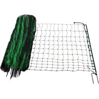 Terre Jardin – Filet pour volaille 12m – Hauteur 115 cm – Piquets en fibre de verre – Maille 4.5 cm pour sécurité optimale