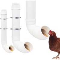 Mangeoire Automatique pour Poules en PVC avec Couvercle - Distributeur de Nourriture Anti-Gaspillage pour Poulailler