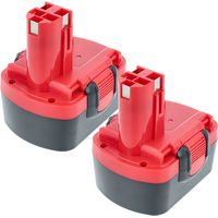 EXTENSILO 2x Battery Replacement for Bosch 2 607 335 611, 2 607 335 655, 2 607 335 619 for Power Tools (3300 mAh, NiMH, 14.4 V)