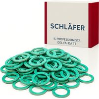 Schläfer 182450 50pz -Guarnizioni Idrauliche in fibra Verdi miste 3/8-1/2-3/4-1-1"1/4, Guarnizioni Piatte per Rubinetti, Raccordi Acqua Potabile, Caldaie, Impianti di Riscaldamento uso Sanitario