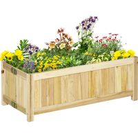 Jardinera Plegable con 4 Patas para Cultivos Verduras Flores en Patio Balcón Terraza 70x30x25 cm Natural