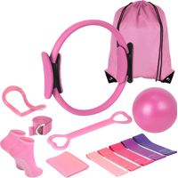 Kit Pilates Shaping Artifact - 13 pièces : ballons de yoga, anneau de yoga, bande élastique, chaussettes de yoga élastiques - Accessoires de fitness et de musculation à domicile - Kit complet de model
