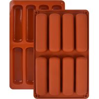 2Pcs Moules en Silicone pour Barres à Céréales, Barres Energétiques Rectangulaires 8 Cavités Moule Anti-adhésif pour Barres de Céréales, Muffins, Chocolat, Pain au Fromage, Barre au Chocolat