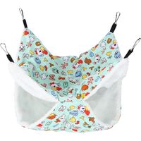 Hamac suspendu chaud en peluche pour petit animal - Hamster, Furet, Chinchilla, Cochon d'Inde - Version verte cartoon
