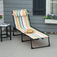 Lettino prendisole, lettino da giardino pieghevole, lettino pieghevole, schienale regolabile in 4 posizioni, acciaio, tessuto a rete, 189 x 58 x 30 cm, multicolore