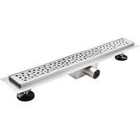 Canaleta de Ducha Rectangular de Acero Inoxidable Ultra Plana Medida 100cm - Modelo R5 Desag�e de Borde Gotas plateado