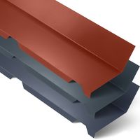 Yousteel – Faîtière crantée contre mur 2100 mm – Acier 0.75 mm – Revêtement polyester 25 µm – Largeur 130 mm – Recouvrement 100 mm