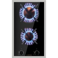 Klarstein Goldflame Domino Prime Placa de gas 2 quemadores de latón Vitrocerámica