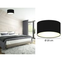 Deckenlampe CEILING DREAM, Stoff Schwarz / Abdeckung satiniert, Ø 20cm