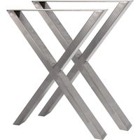 Bc-elec - HMLT-3 Set mit 2 Tischbeinen in rohem Stahl lackiert Format X, Metall-Tischbeine 60x72cm