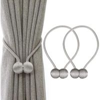 Embrasses à Rideaux Embrasse Rideau Aimantée Tressage Magnétiques Rideaux Boucle (Gris)