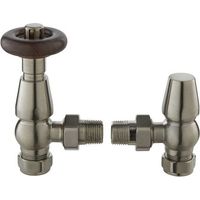 Heatwave Manor Brushed Nickel Angled Thermostatic Radiator Valve Set